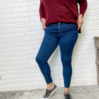 Judy Blue "Come Here Right Meow" Leopard Print Skinny Jeans