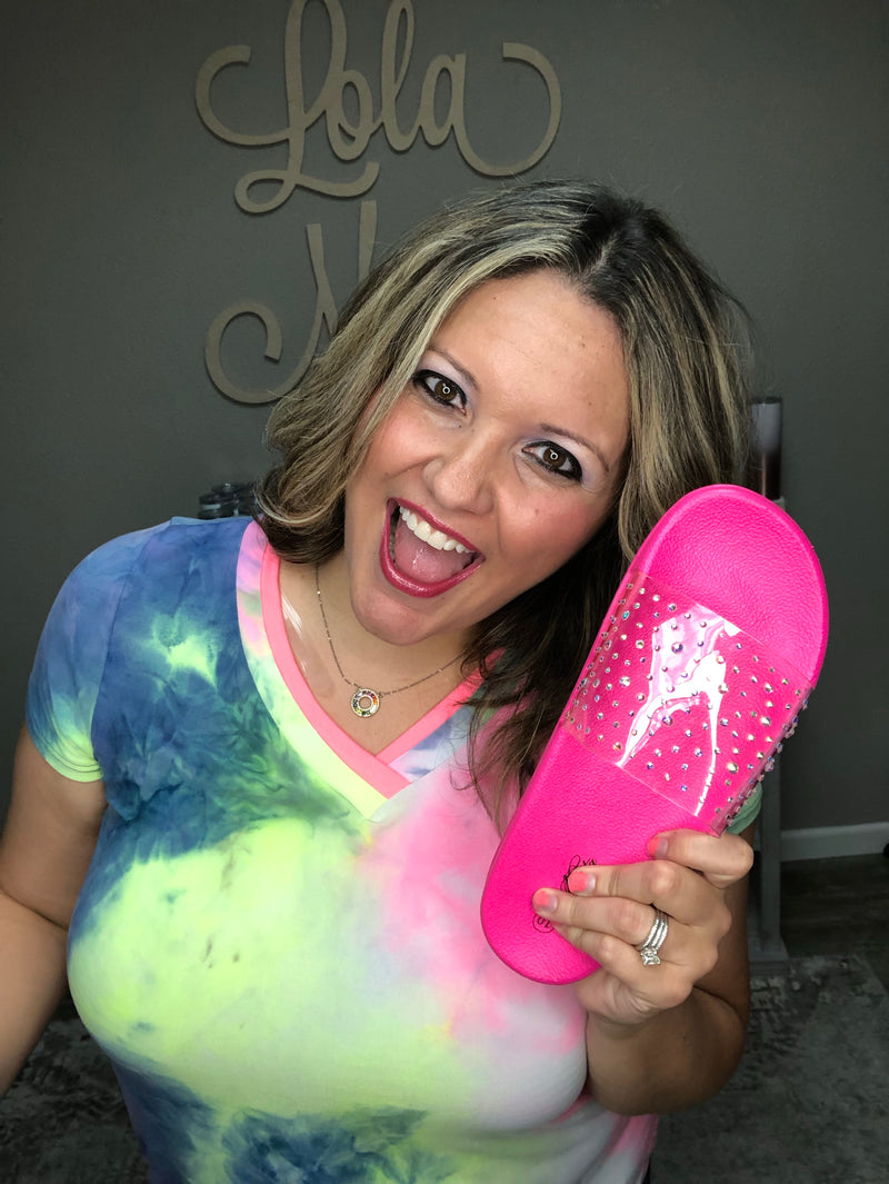 Pink Jelly Slide Sandals-Lola Monroe Boutique