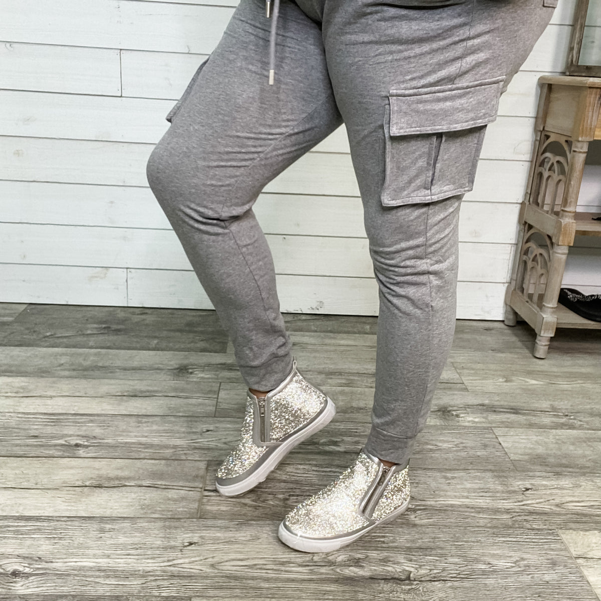 "Roughing It" Cargo Joggers (Grey)