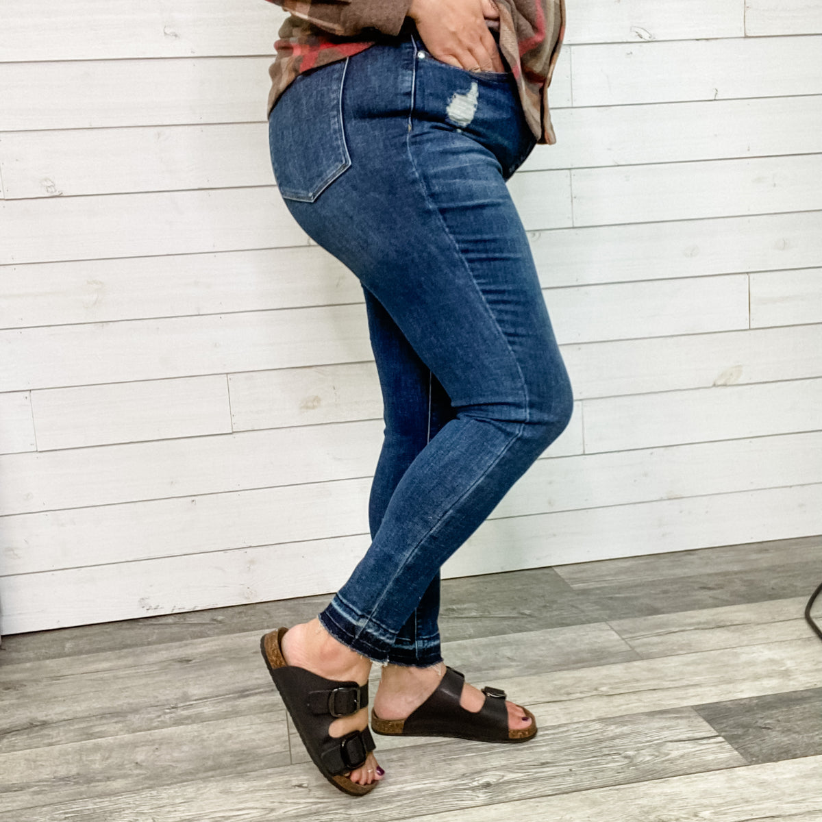 Light Wash Distressed Judy Blue Tummy Control Jeans-Plus - Sprinkle of Joy  Boutique