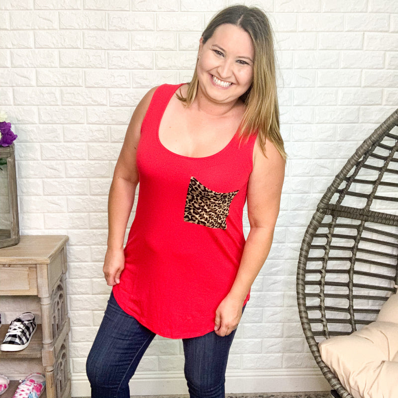 Relaxed Fit Tank with Animal Pocket (Multiple Colors)