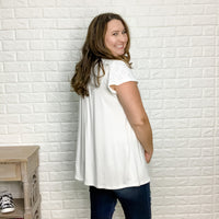 Eyelet Accent Top (Ivory)-Lola Monroe Boutique
