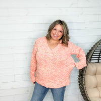 "Did You Know" Chenille Popcorn V Neck Sweater