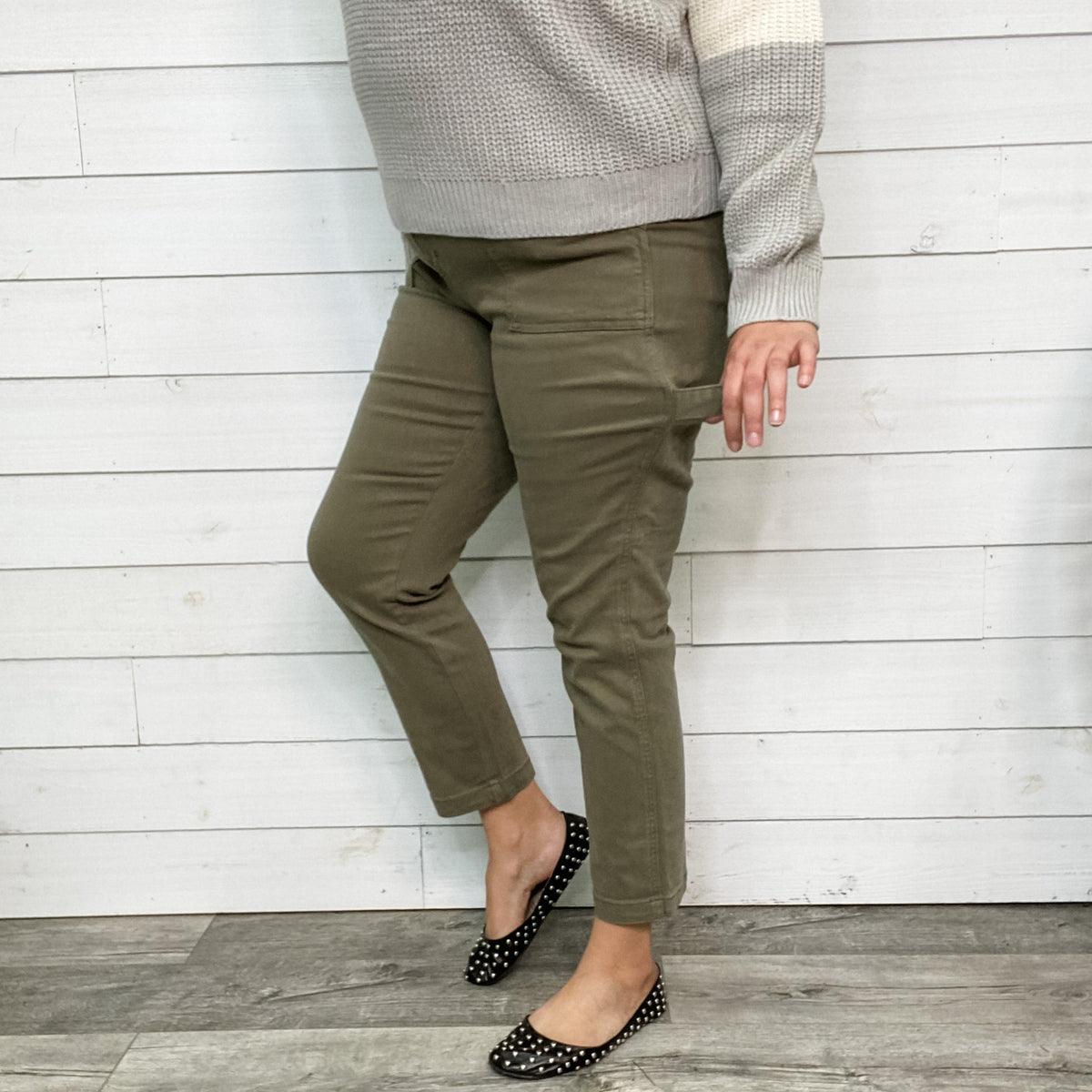 NWT Woman's A New Day Olive Green High Rise Skinny Ankle Pants (Size 18) E.