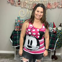 Junior Sizing Disney Minnie Mouse Striped Tank-Lola Monroe Boutique