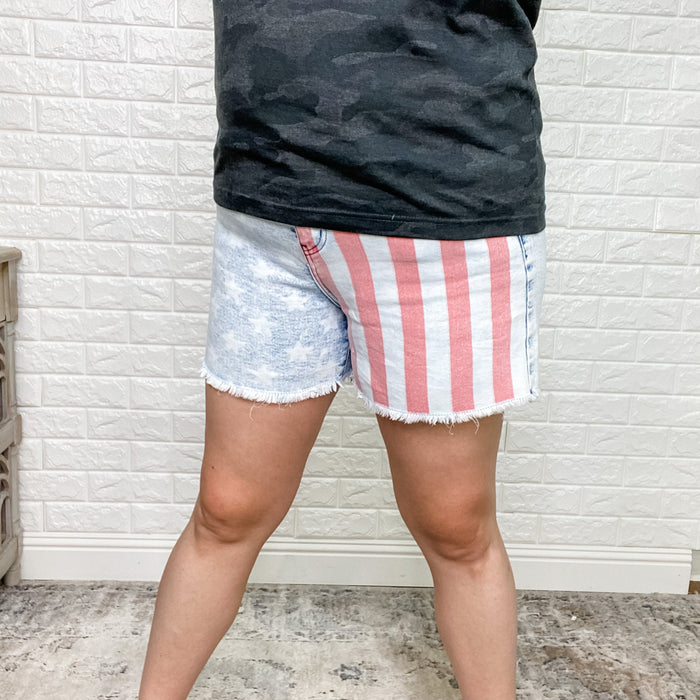 Judy Blue American Flag Shorts-Lola Monroe Boutique