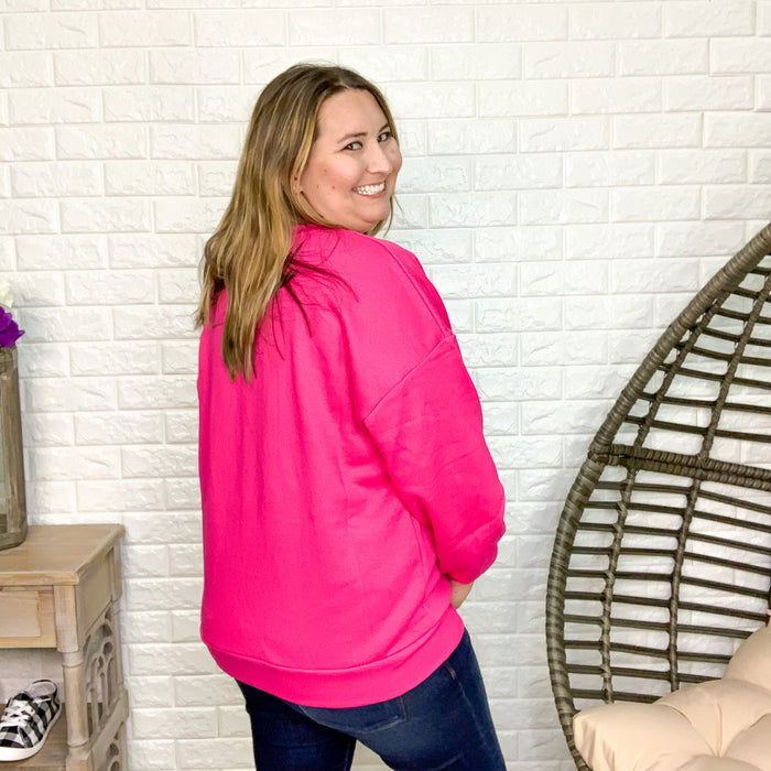 USA Sweatshirt (Hot Pink)