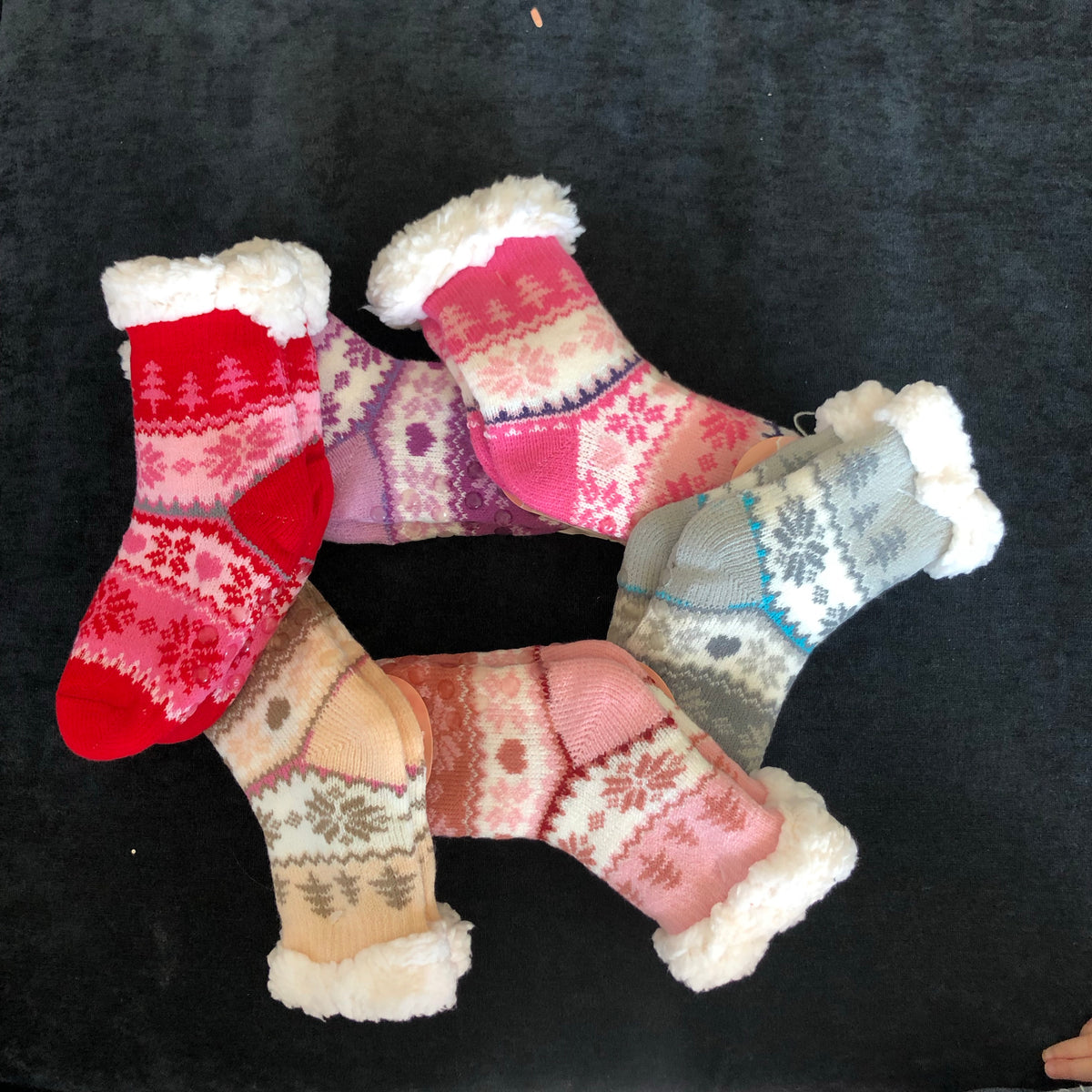 Kids Snowflake Slipper Socks-Lola Monroe Boutique