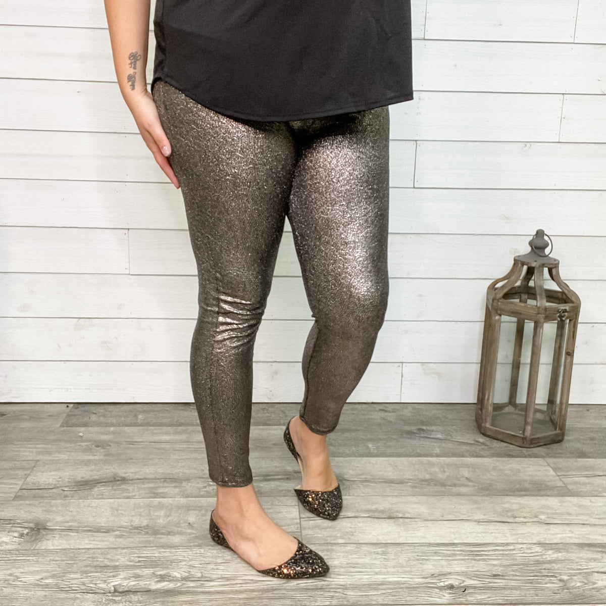 Black Sparkle Cotton Leggings - Ladies Fashion Wear & More Love4Bags  Boutique