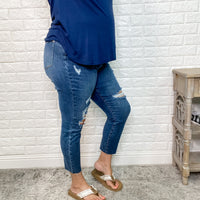 Judy Blue Petite Cropped "Madonna Was Here" relaxed skinny jeans