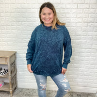 Mineral Wash Sweatshirt with  Side Pockets (Multiple Colors)