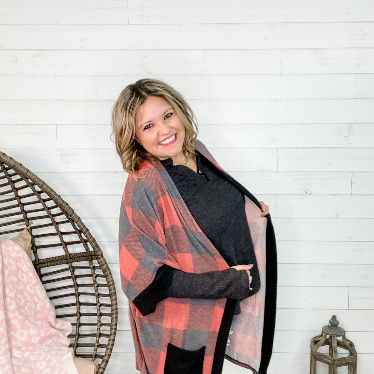 "Wrapped Up In..." Buffalo Plaid with Waffle Accents Cover Up