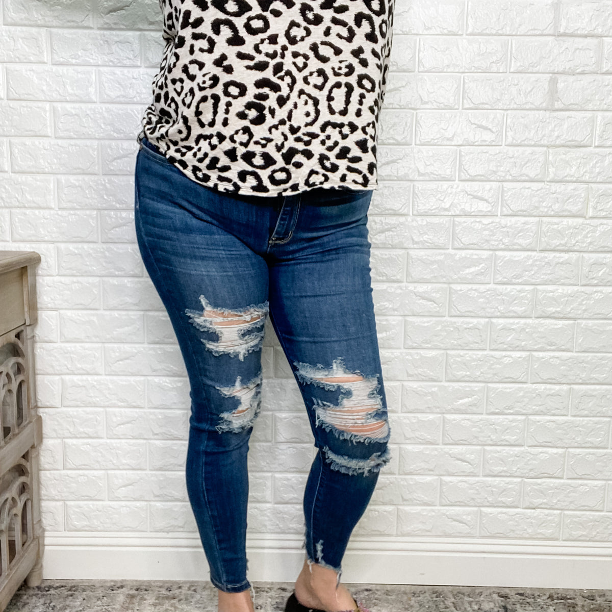 Judy Blue "Don't Call it a Comeback" high rise cropped distressed jeans-Lola Monroe Boutique