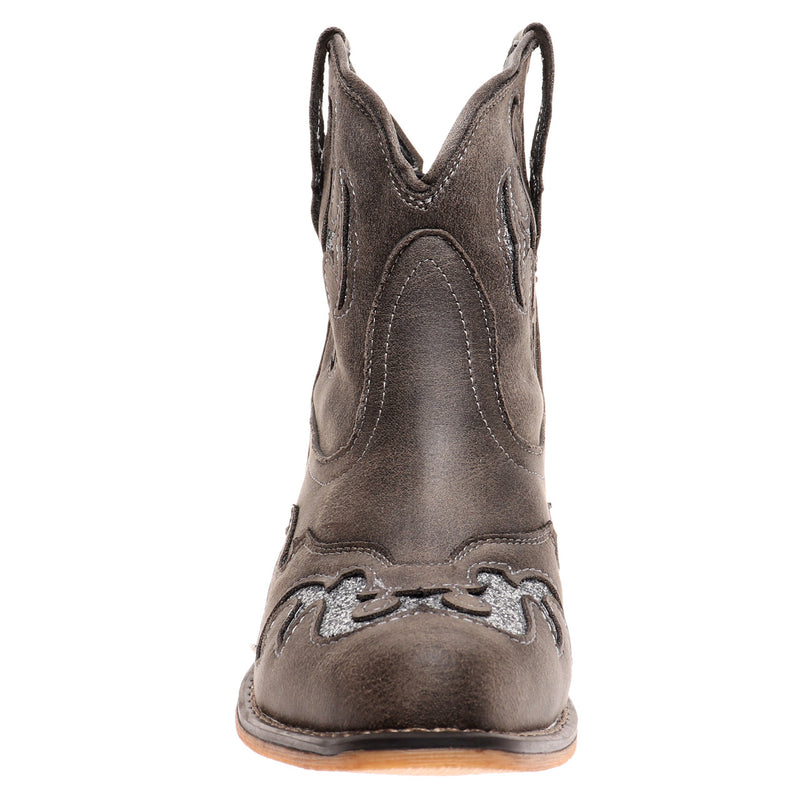 "Kaylee 2.0" Western Style Bootie (Charcoal)