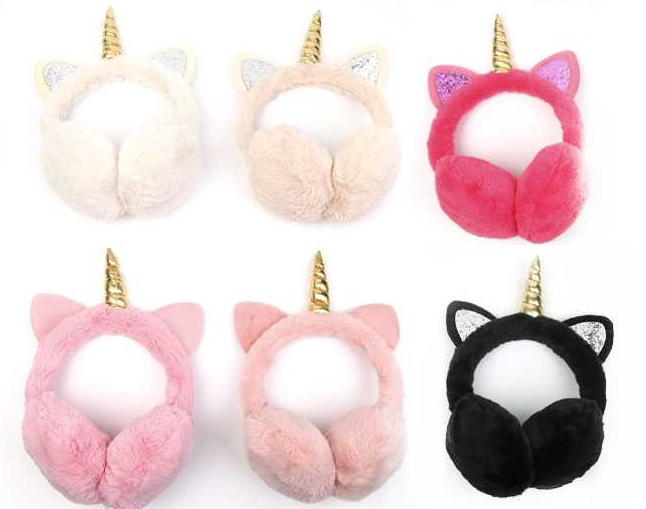 Unicorn Ear Muffs (Solid Colors)-Lola Monroe Boutique